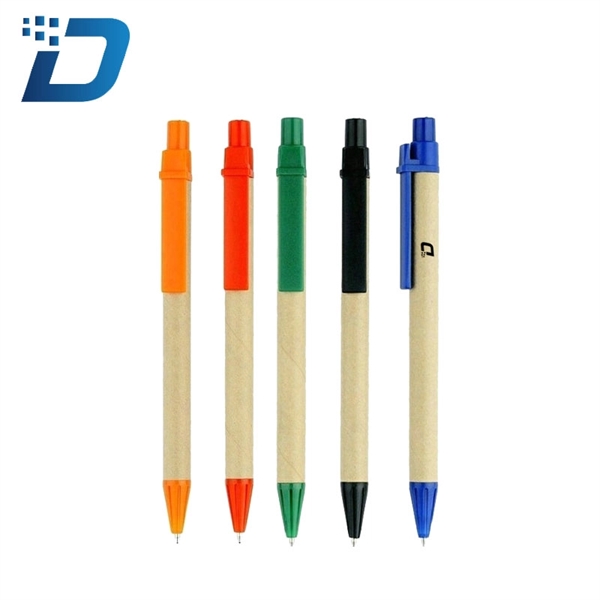 Kraft Paper Barrel Ballpoint Pen - Image 1