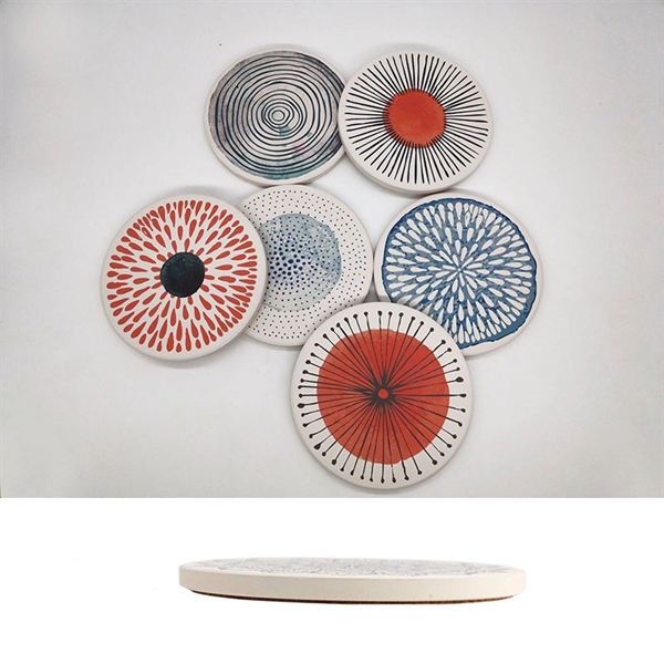 Round Absorbent Ceramic Stone Coaster - Image 1
