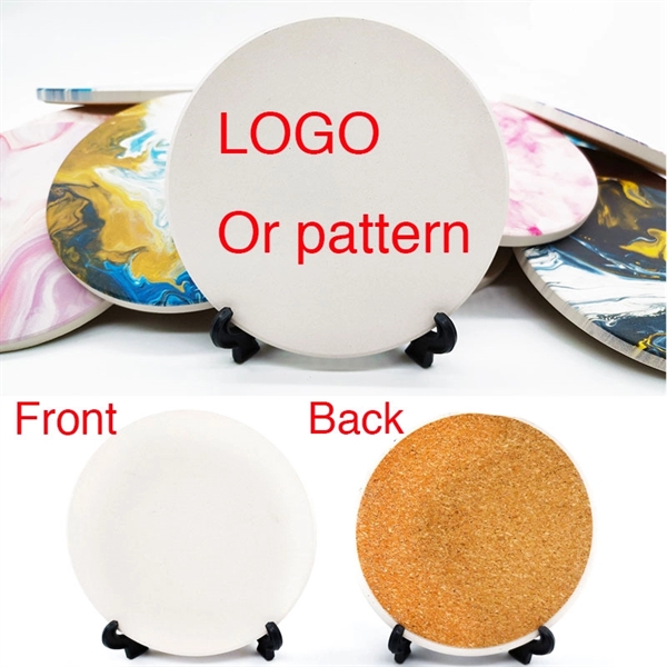 Round Absorbent Ceramic Stone Coaster - Image 2