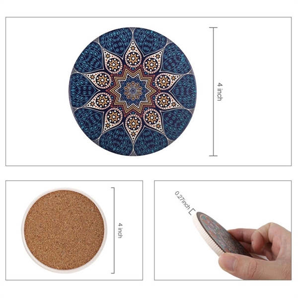 Round Absorbent Ceramic Stone Coaster - Image 3
