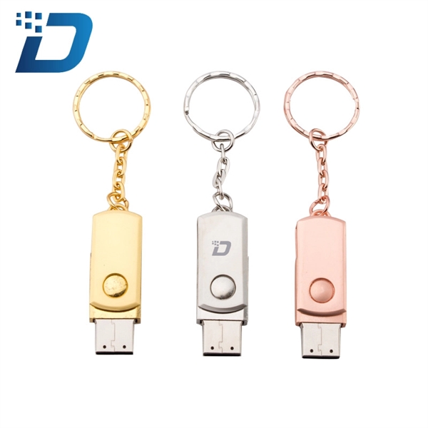 Rotary USB Flash Drive Keychain - Image 1