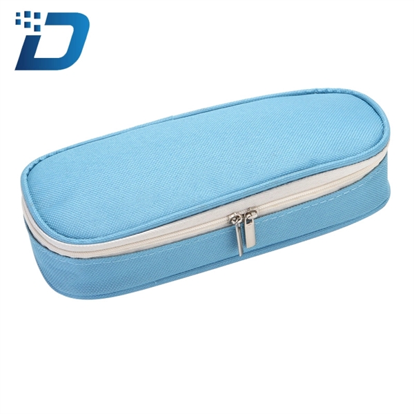 Canvas Cloth Zippered Large Pencil Case - Image 4