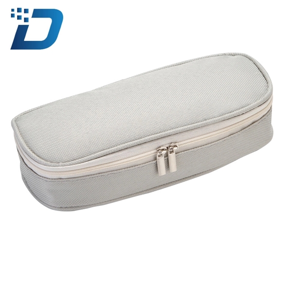 Canvas Cloth Zippered Large Pencil Case - Image 5