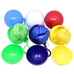 Disposable Key Chain Raincoat Poncho Ball