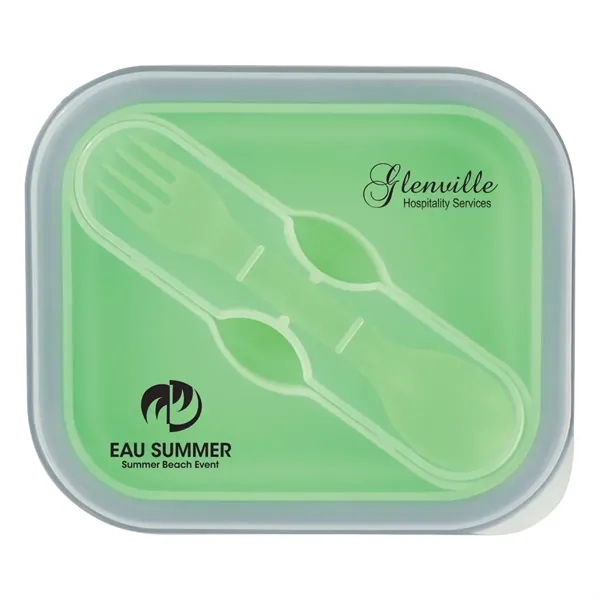 Collapsible Food Container With Dual Utensil - Image 3