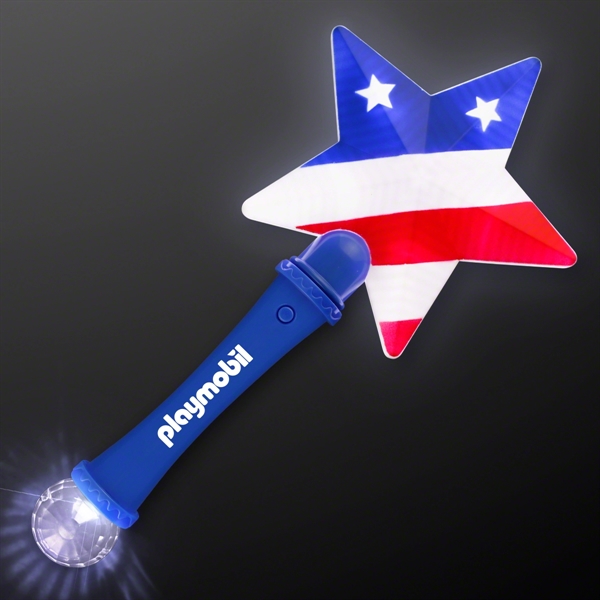US Flag Star Light Up Wand - Image 1