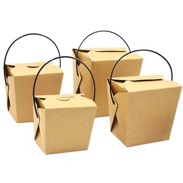 Kraft paper Eco food box with handle