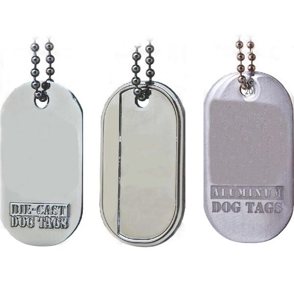 Aluminum Dog Tag (Die-struck Soft Enamel) 23" Ball Chain