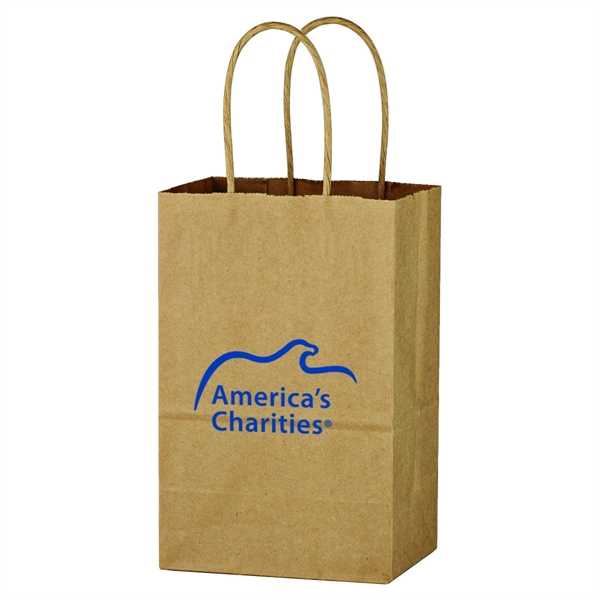 Kraft Paper Brown Shopping Bag - 5-1/4" x 8-1/4" - Image 1