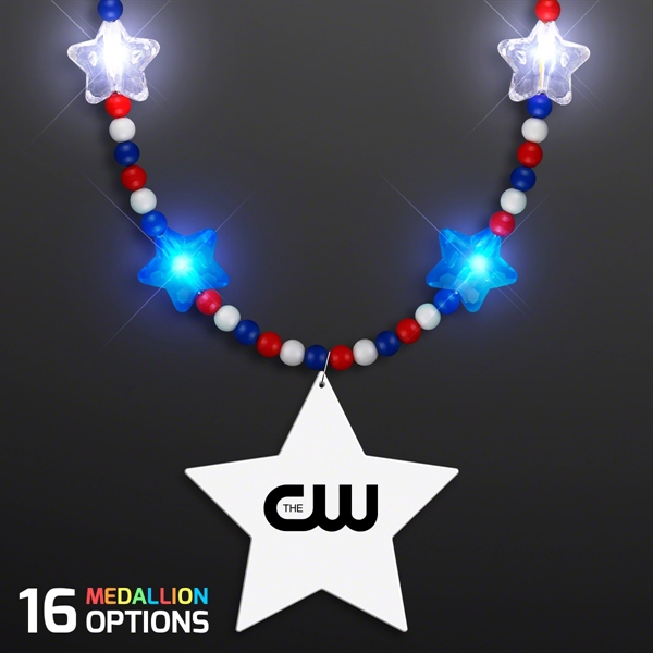 Rainbow Light Up Star Beads with Medallions - Image 4