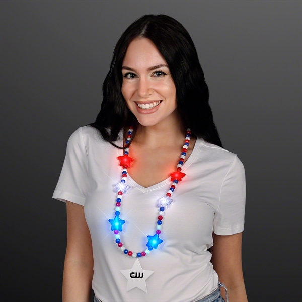 Rainbow Light Up Star Beads with Medallions - Image 5