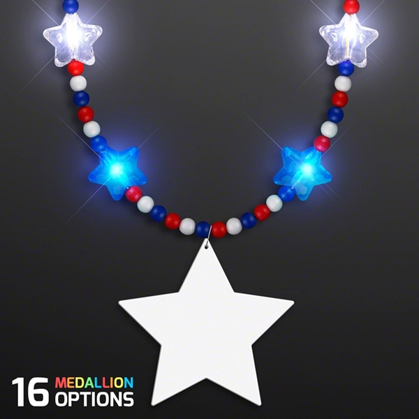 Rainbow Light Up Star Beads with Medallions - Image 6