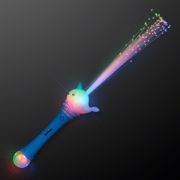 Fiber Optic Cute Narwhal Blinky Toy Wand - Image 1