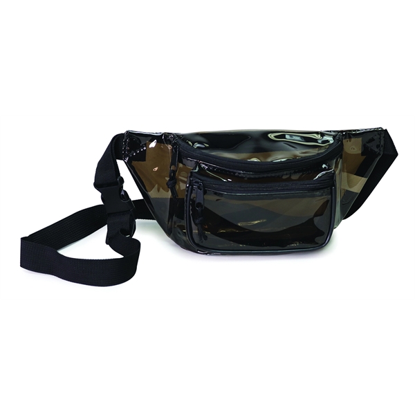 Transparent Black 3-Zipper Fanny Pack - Image 1