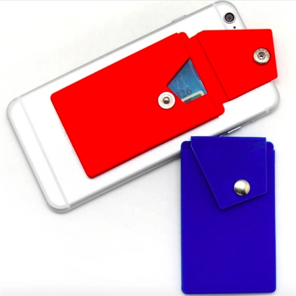 Eco-friendly Silicone Snap Button Phone Wallet - Image 2