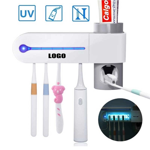 UV Toothbrush Sterilizer Holder Wall Mounted with Sticker - Image 1
