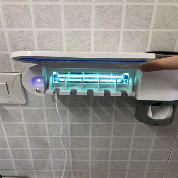 UV Toothbrush Sterilizer Holder Wall Mounted with Sticker - Image 2