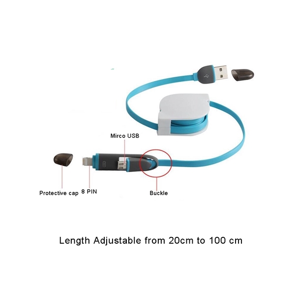 Retractable 2 in 1 Phone Charging Cable - Image 2