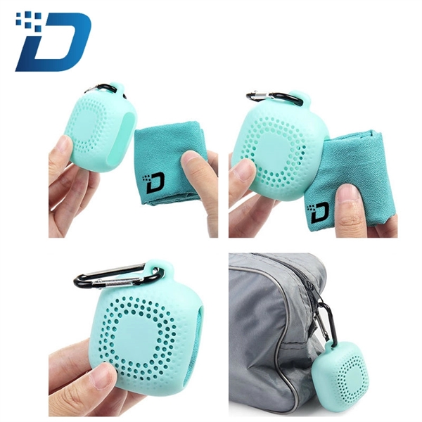 Square Silicone Cover Portable Quick-drying Towel - Image 2
