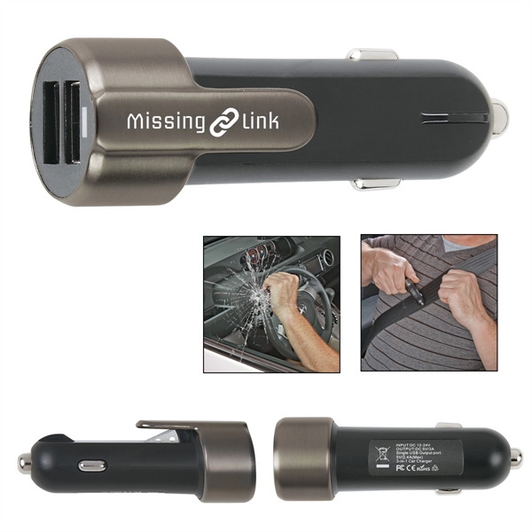 Car Charger With Escape Safety Tool - Image 1