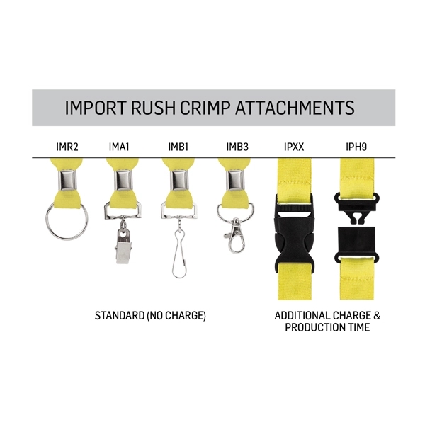 Import Rush 1/2" Polyester Lanyard with Silver Crimp & Ring - Image 14