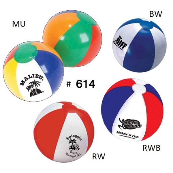 12" Inflatable Beach Ball with 6 Panels - Image 1