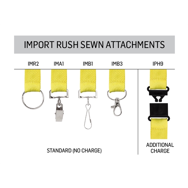 Import Rush 3/4" Dye-Sublimated Sewn 2-Ended Lanyard - Image 2