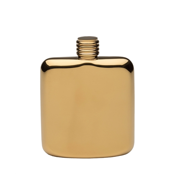 Gold Plated Sleekline Pocket Flask, 4 oz. - Image 2