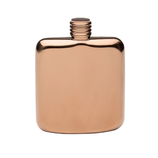 Copper Plated Sleekline Pocket Flask, 4 oz. - Image 2