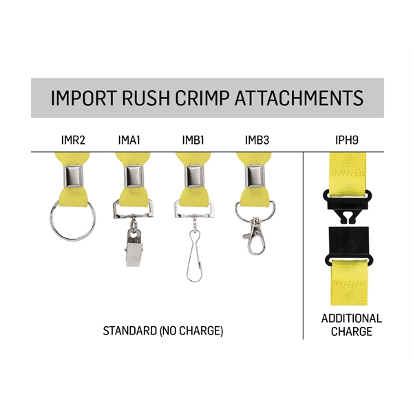 Import Rush 1" Dye-Sublimated 2-Ended Lanyard with Crimps - Image 2