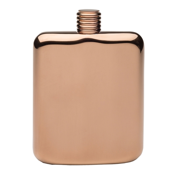 Copper Plated Sleekline Pocket Flask, 6 oz. - Image 2