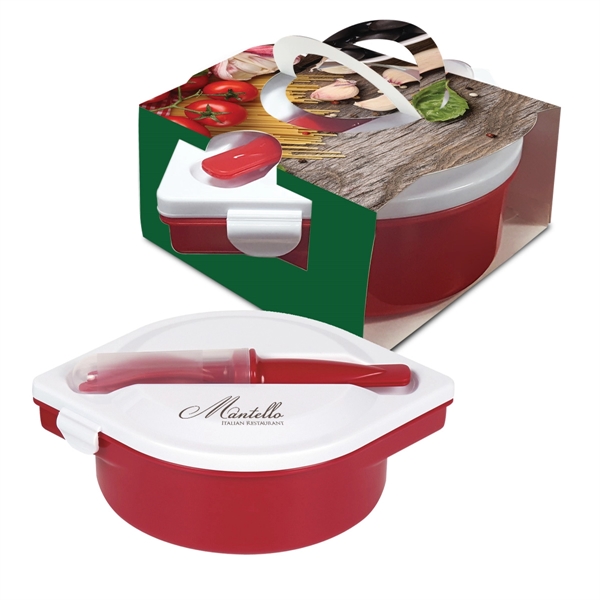 Multi-Compartment Food Container And Utensils With Custom... - Image 1