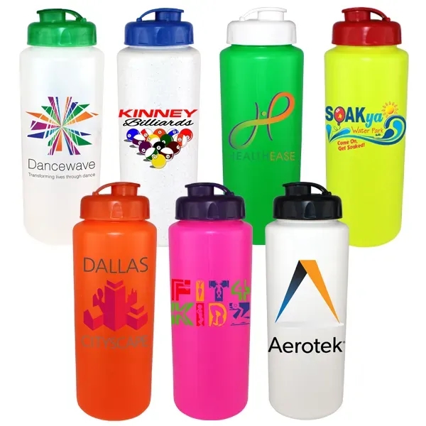 32oz. Sports Bottle with Flip Top Cap, Full Color Digital - Image 1