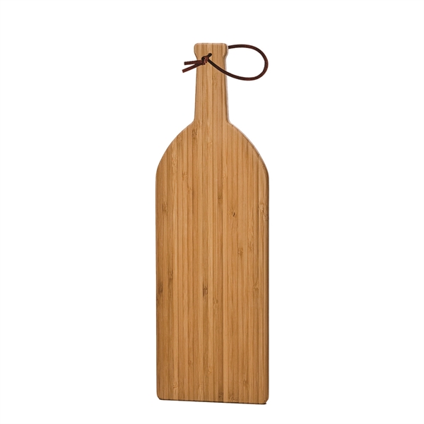 Bamboo Cutting Board, Wine Bottle Shape, Medium - Image 1