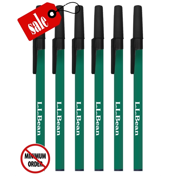 Union Printed, Closeout Imported Stick Pens w/ Black Covers