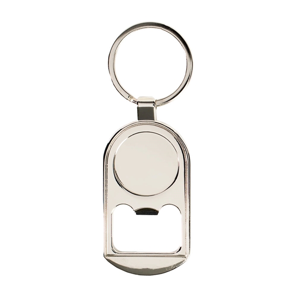 Vibraprint™ Premium Bright Silver Bottle Opener Key Tag - Image 2