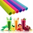 MOQ 100pcs 10pcs Reusable Silicone Straight Drinking Straws