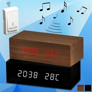 Digital Desk Clock w/ Wireless Doorbell
