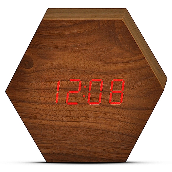 Wooden Digital Desk Clock w/ Date Display - Image 2