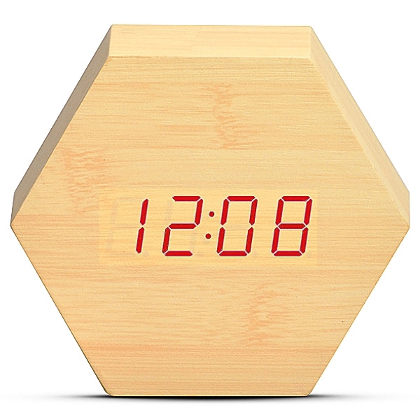 Wooden Digital Desk Clock w/ Date Display - Image 5