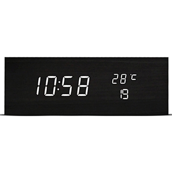 Wooden Adjustable Brightness Digital Desk Clock - Image 2