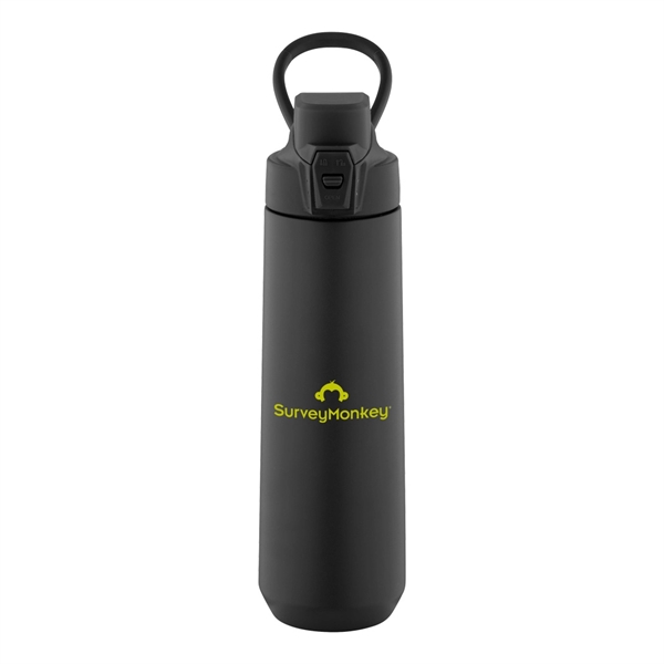 24 oz. Stainless Steel Water Bottle with Flip-Up Spout - Image 2