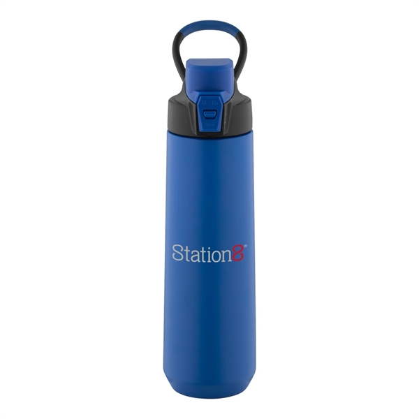 24 oz. Stainless Steel Water Bottle with Flip-Up Spout - Image 3