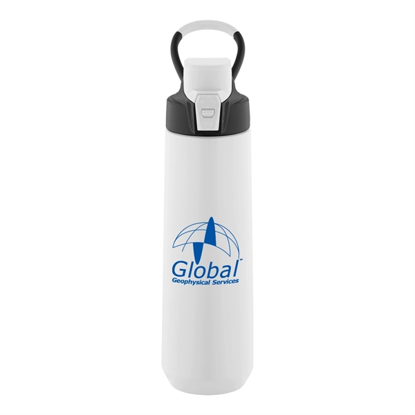 24 oz. Stainless Steel Water Bottle with Flip-Up Spout - Image 4