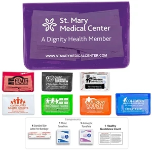 7 Piece Economy First Aid Kit in Colorful Vinyl Pouch