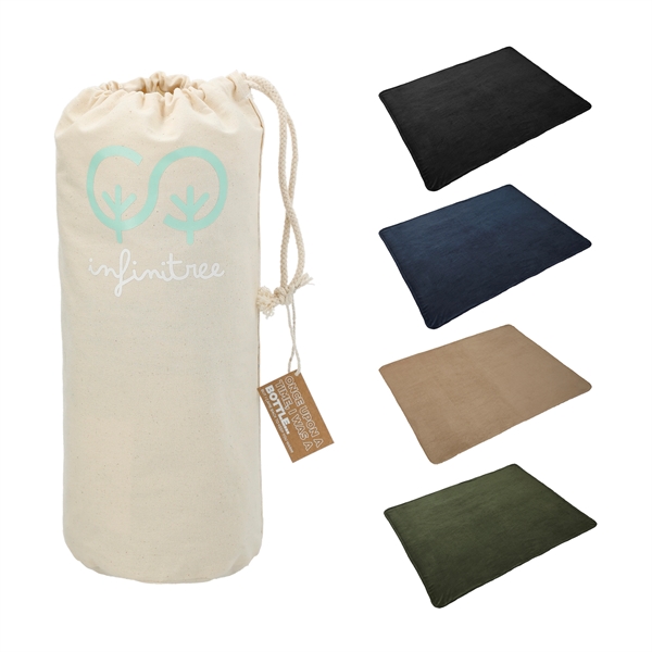 100% Recycled PET Fleece Blanket with Canvas Pouch - Image 1