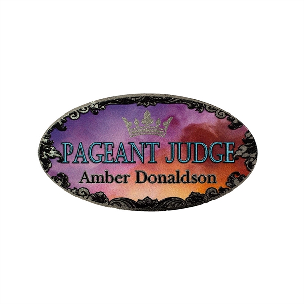 Texture Tone™ Oval Metal Name Badges - Image 2