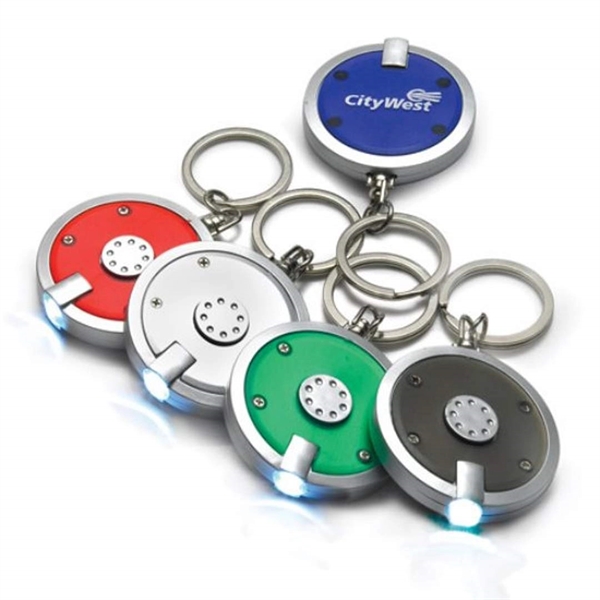 Keychain w/ Push Button Flashlight - Image 1