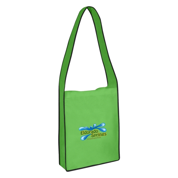 Non-Woven Messenger Tote Bag With Hook And Loop Closure - Image 2