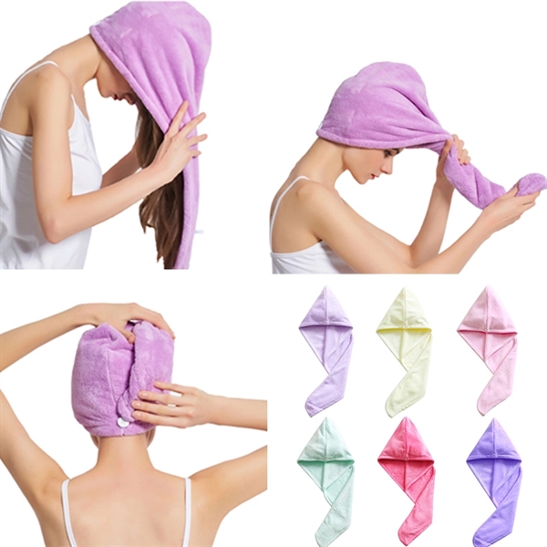 Microfiber Quick Drying Hair Shower Cap - Image 6